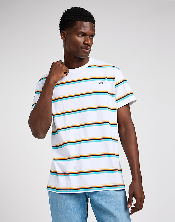 Relaxed Stripe Tee in Bright White
