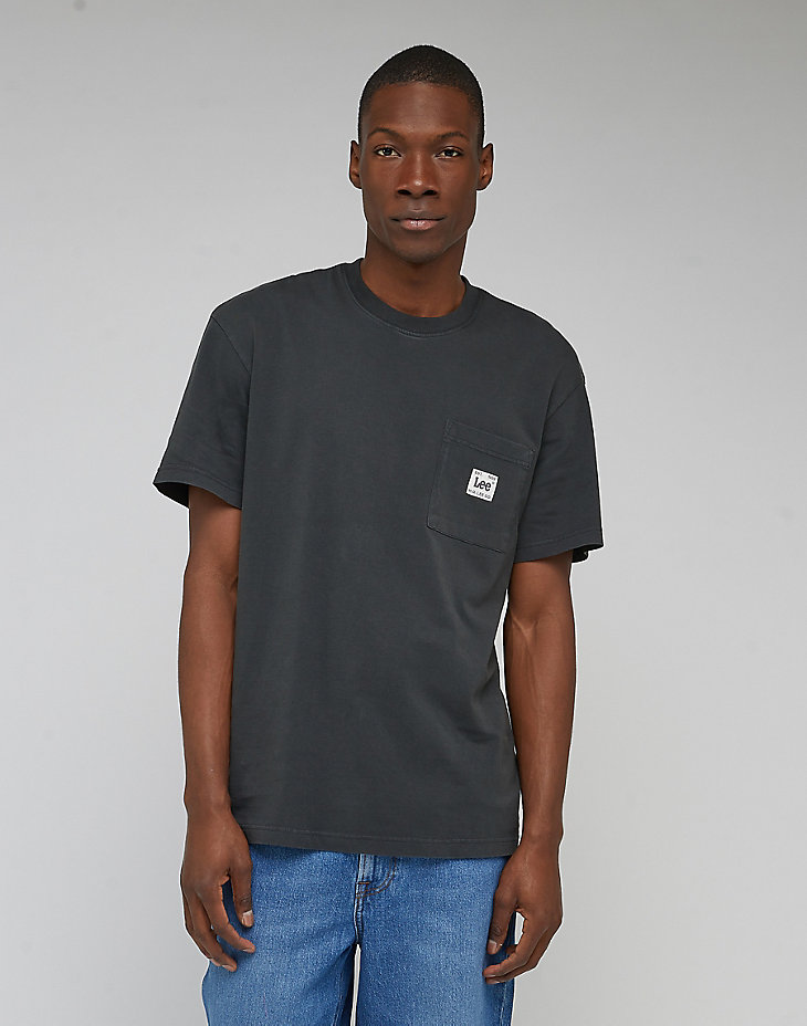Loose Pocket Tee in Washed Black main view
