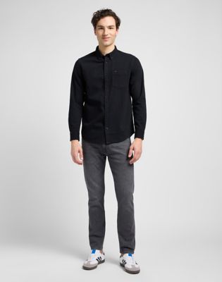 lee black denim shirt