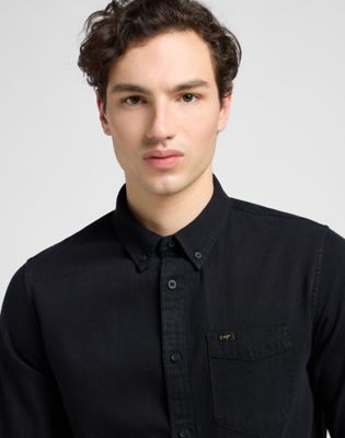 lee black denim shirt