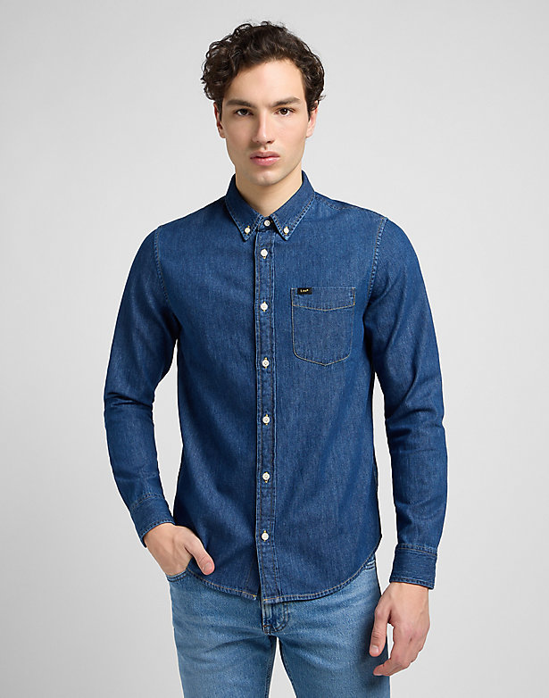 Button Down Shirt in Mid Stone
