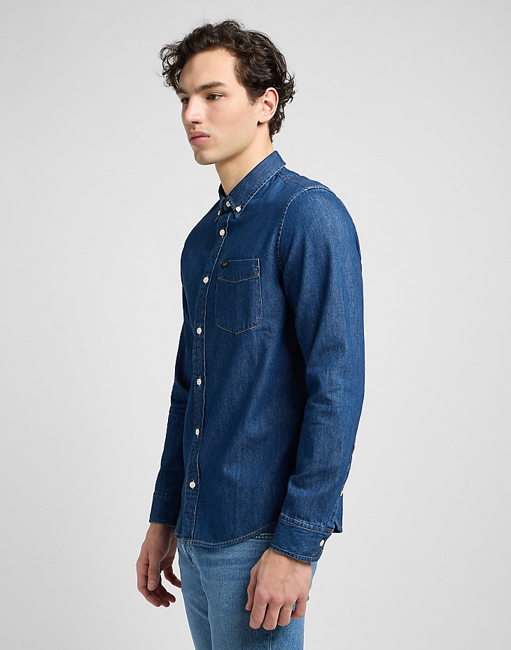 Button Down Shirt in Mid Stone alternative view 3