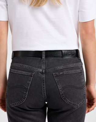 Wide Leather Belt in Black alternative view
