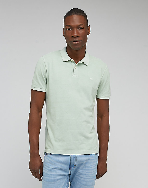 Natural Dye Polo in Dusty Jade