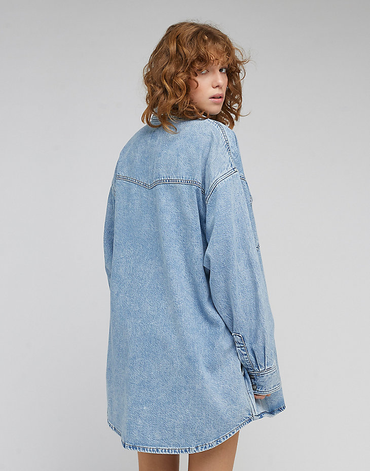Western Overshirt in Frosted Blue alternative view