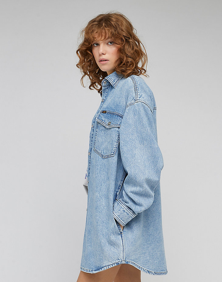 Western Overshirt in Frosted Blue alternative view 3