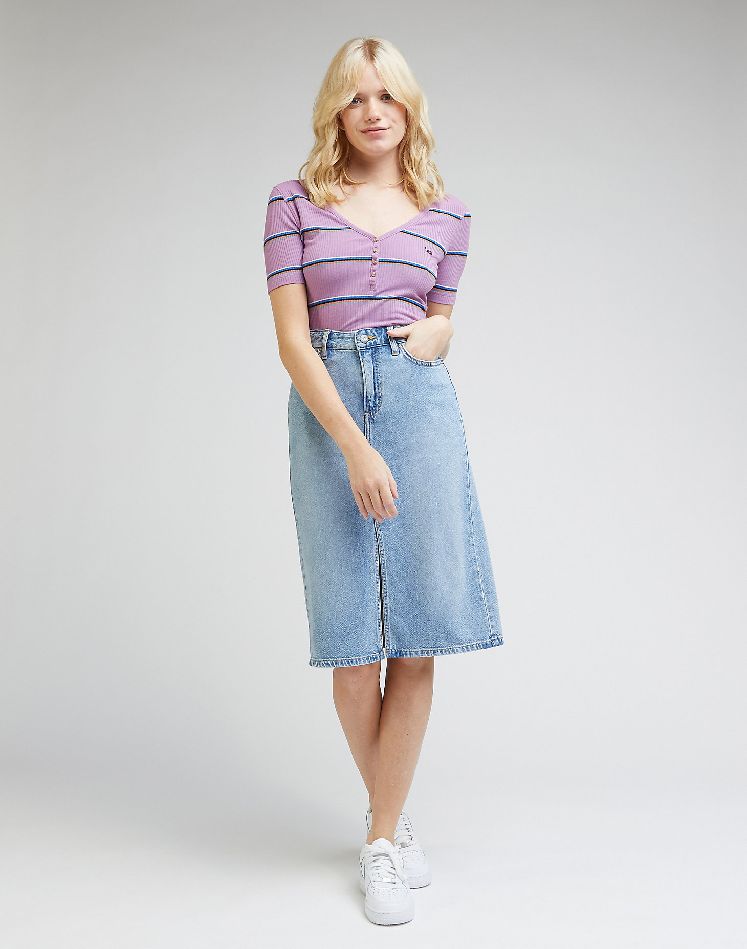 Midi Skirt in Frosted Blue alternative view 2