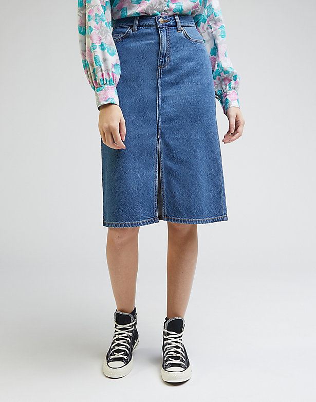 Midi Skirt in Baker Blue