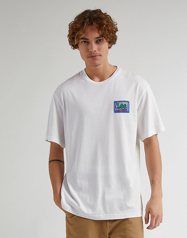 80's Loose Graphic Tee in Bright White