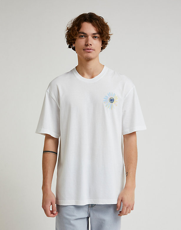 90s Loose Graphic Tee in Bright White