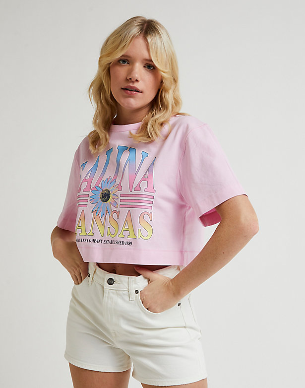 Loose Cropped Tee in Katy Pink