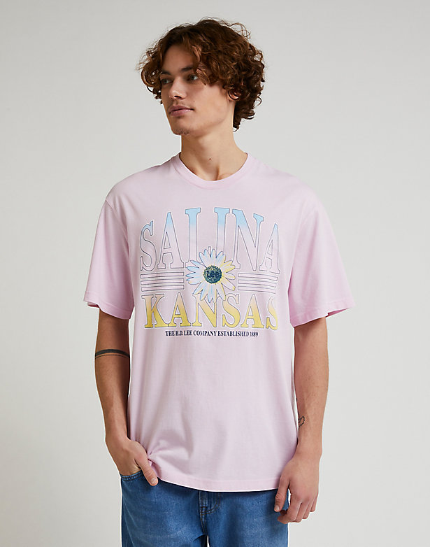 90s Loose Graphic Tee in Katy Pink