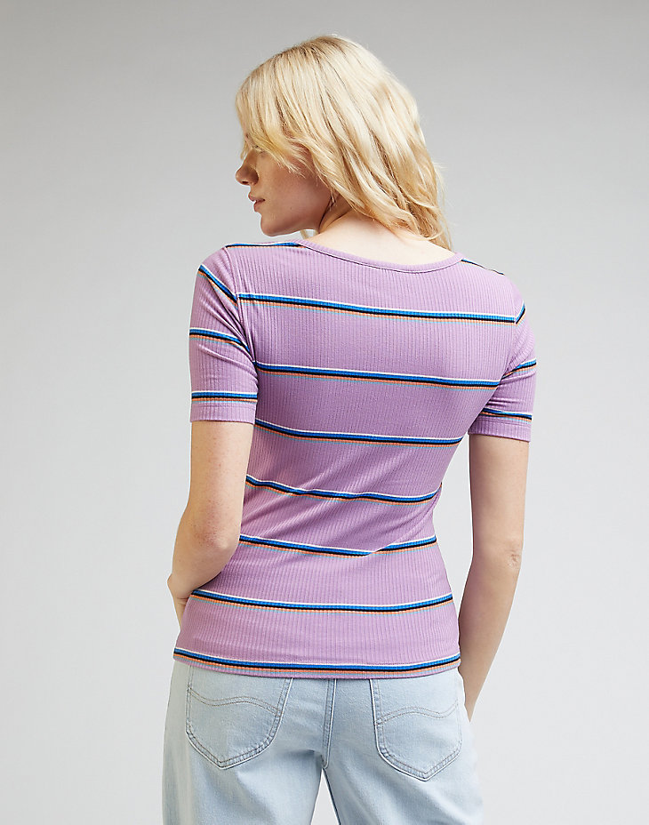 Short Sleeve Henley in Pansy alternative view