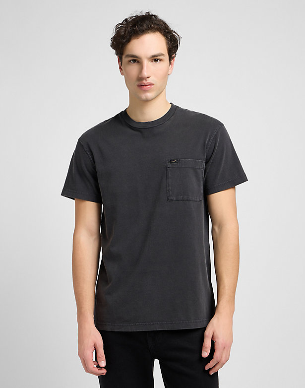 Relaxed Pocket Tee in Washed Black