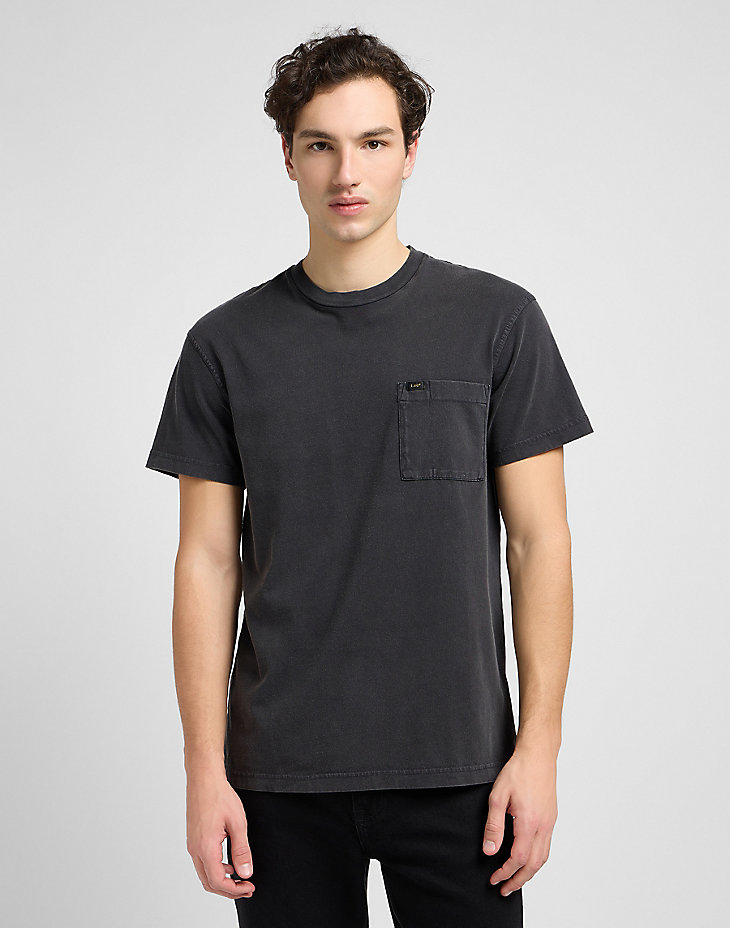 Relaxed Pocket Tee in Washed Black main view