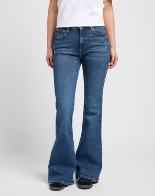 Lee FLARE BO - Flared Jeans - jackson worn/blue denim 
