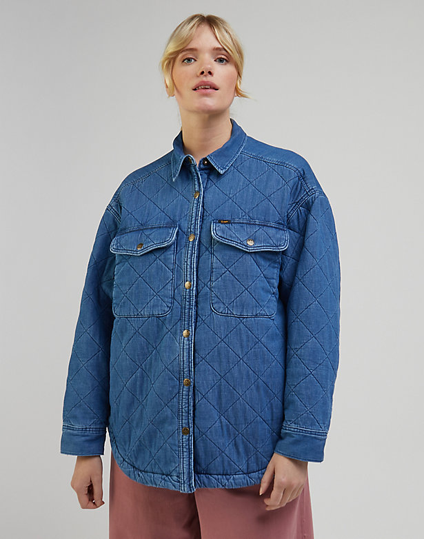 Quilted Overshirt in Mid Cascade