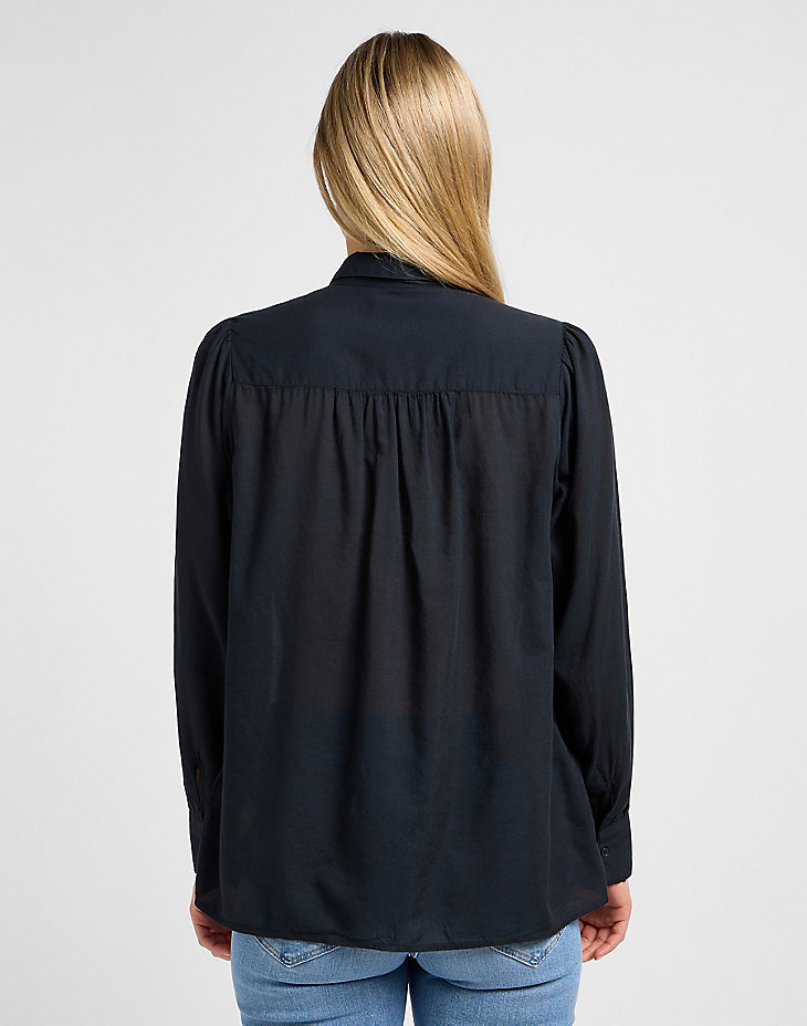 Shirred Blouse in Unionall Blk alternative view