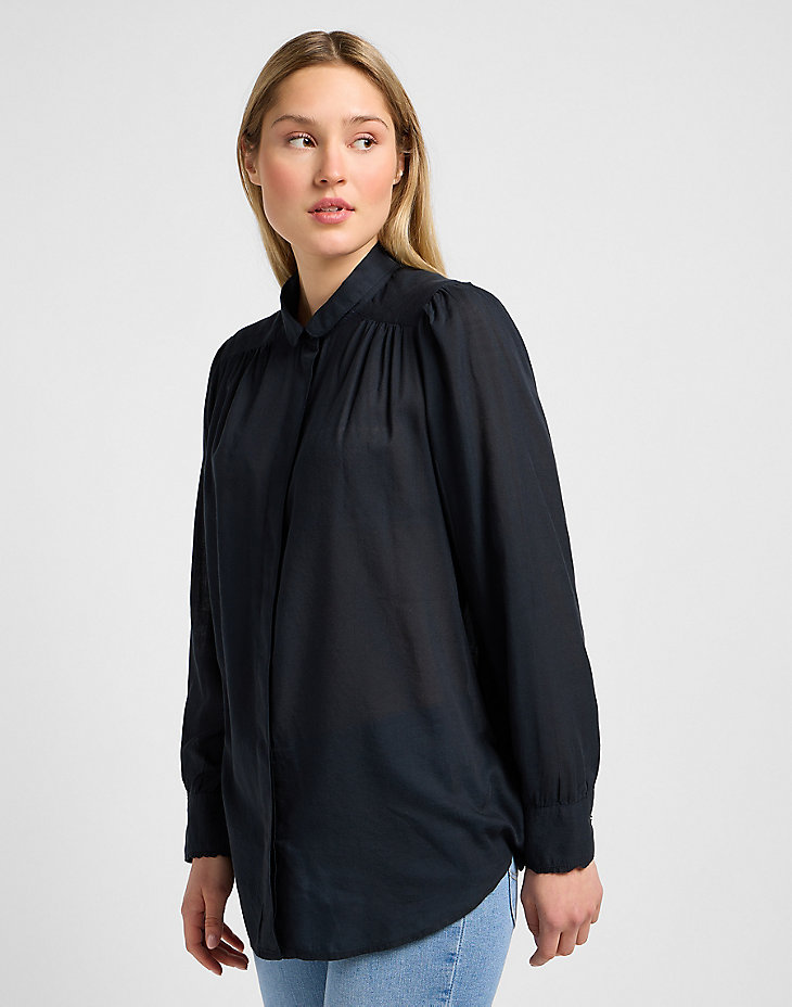 Shirred Blouse in Unionall Blk alternative view 3