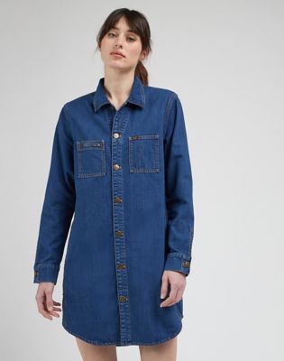 Women's Tall Shirt Dress Crystal Blue