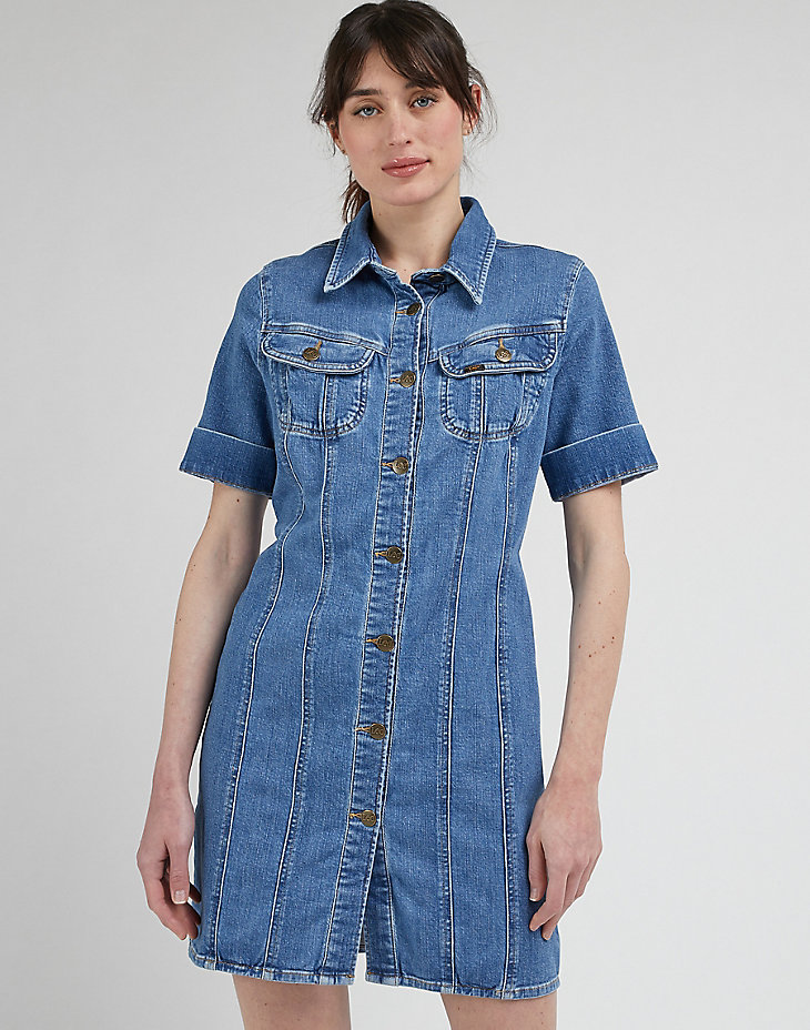 Rider Shirt Dress in Majestic Wave main view