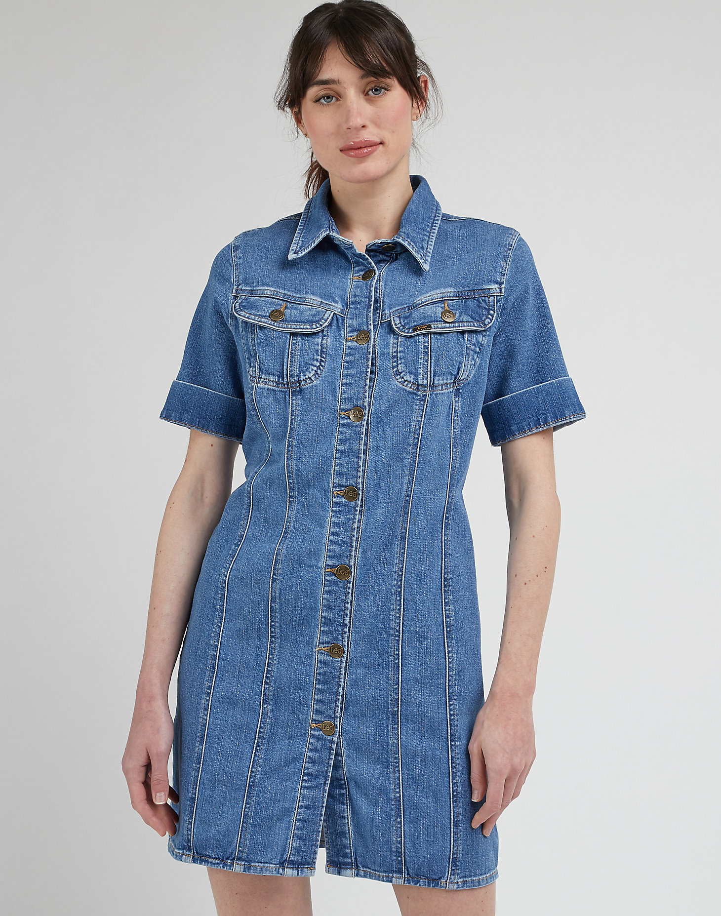 Rider Shirt Dress in Majestic Wave main view
