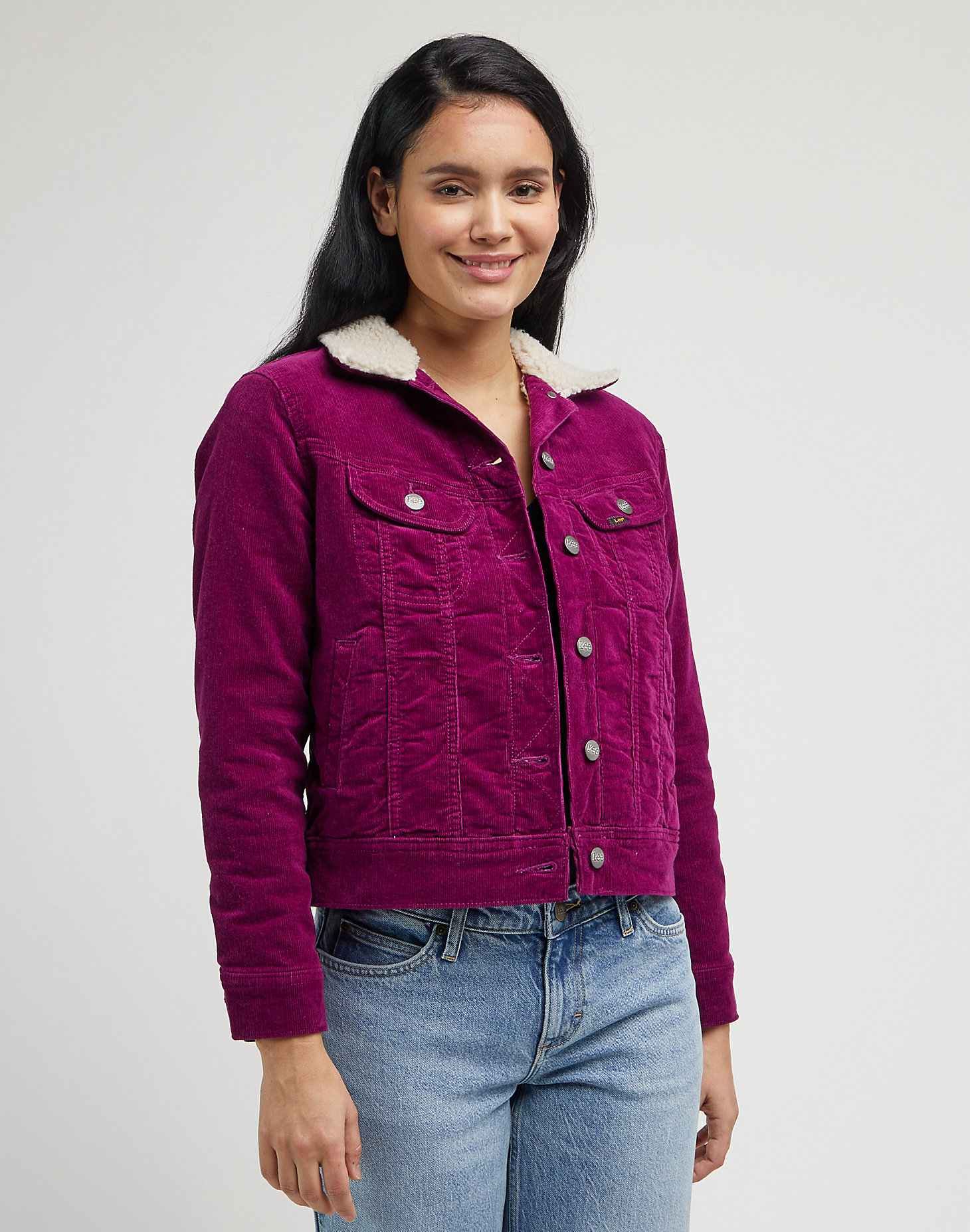 Sherpa Rider Jacket in Foxy Violet main view