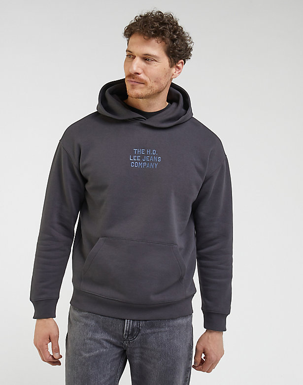 Relaxed Hoodie in Washed Black