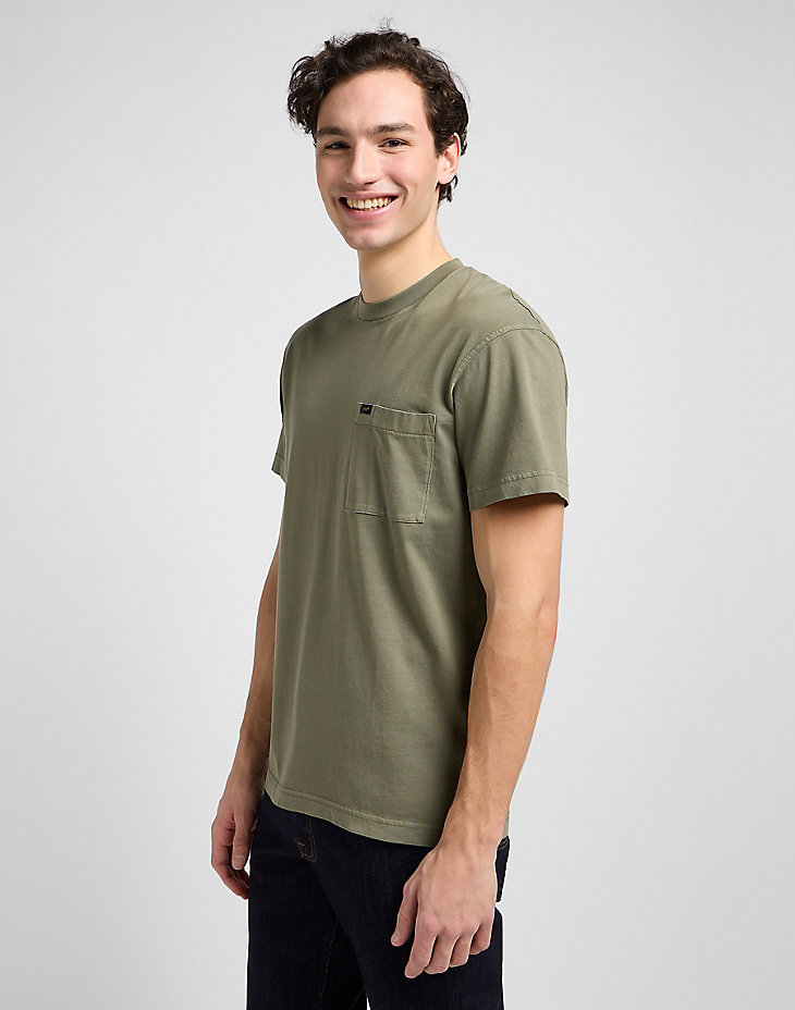 Relaxed Pocket Tee in Olive Grove alternative view 3