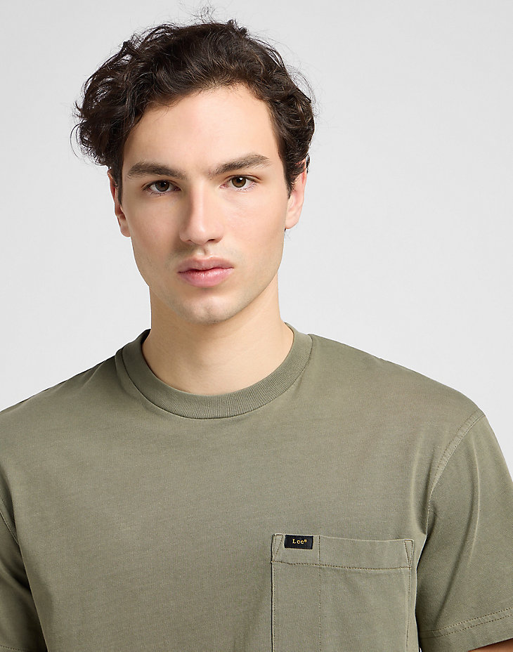 Relaxed Pocket Tee in Olive Grove alternative view 4
