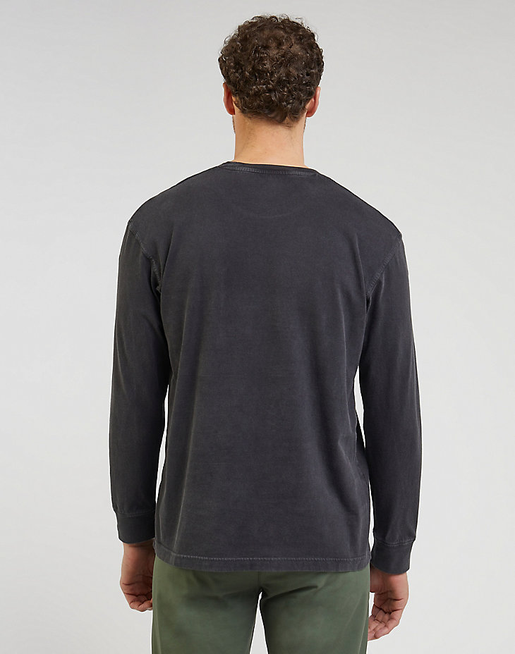 Long Sleeve Pocket Tee in Washed Black alternative view