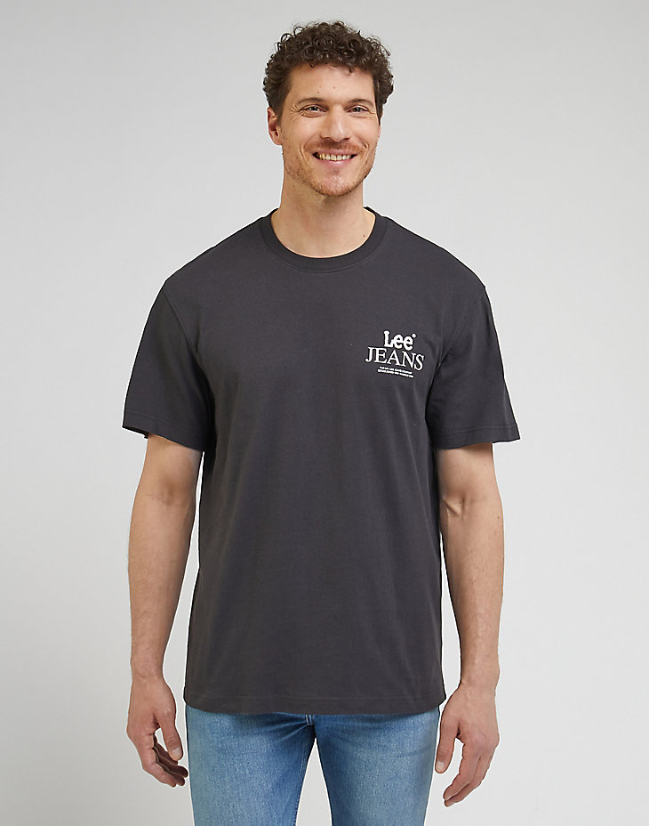 Logo Loose Tee in Washed Black main view