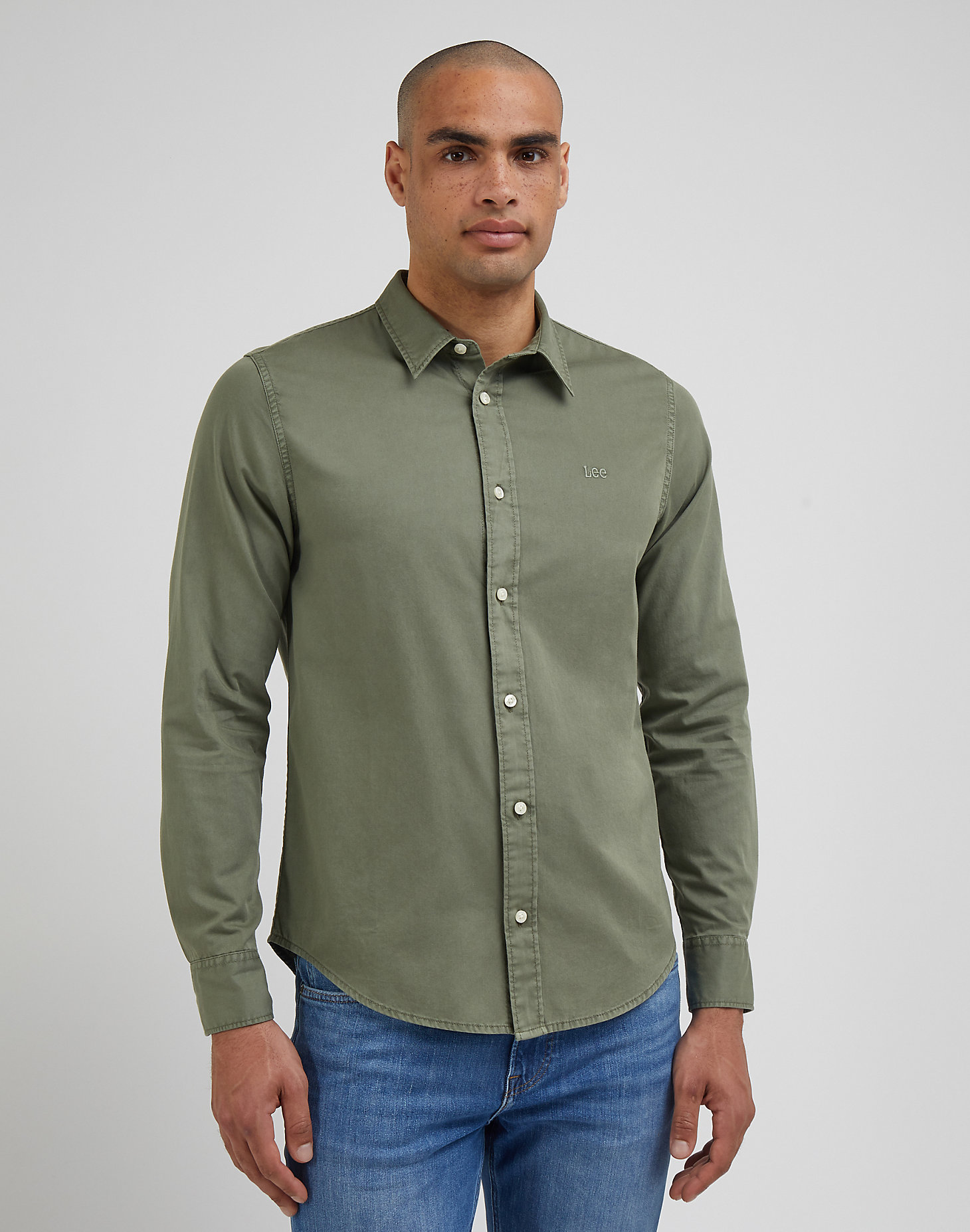 Patch Shirt in Olive Grove main view