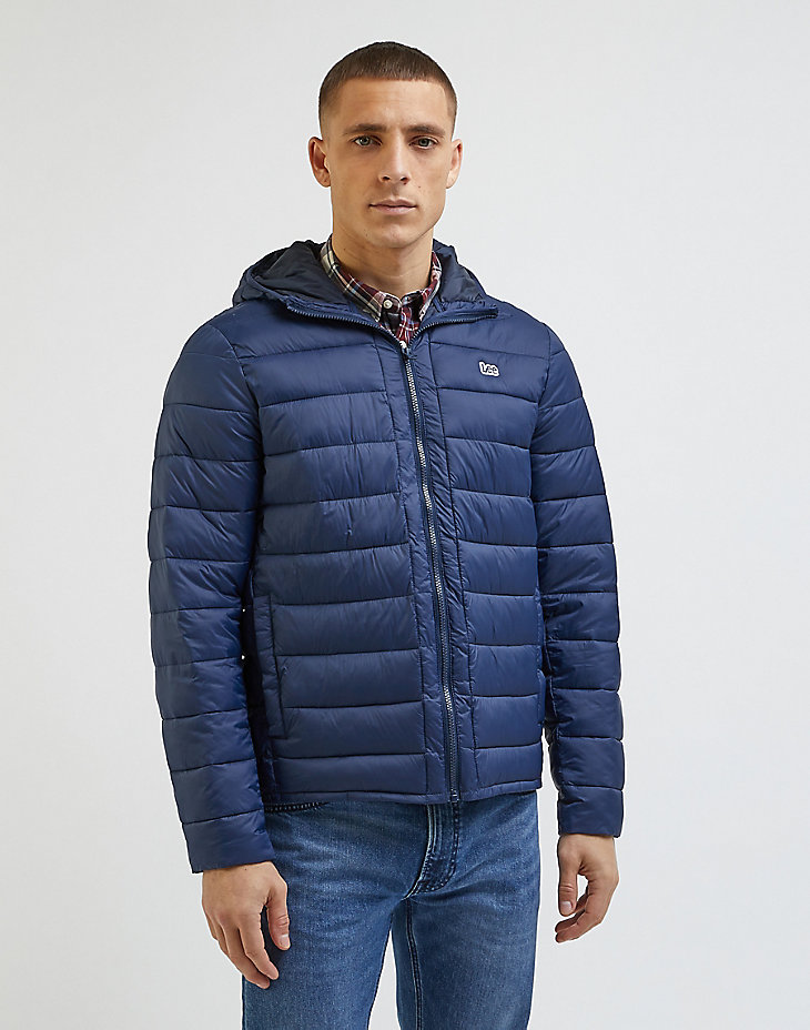 Light Puffer Jacket in Navy main view