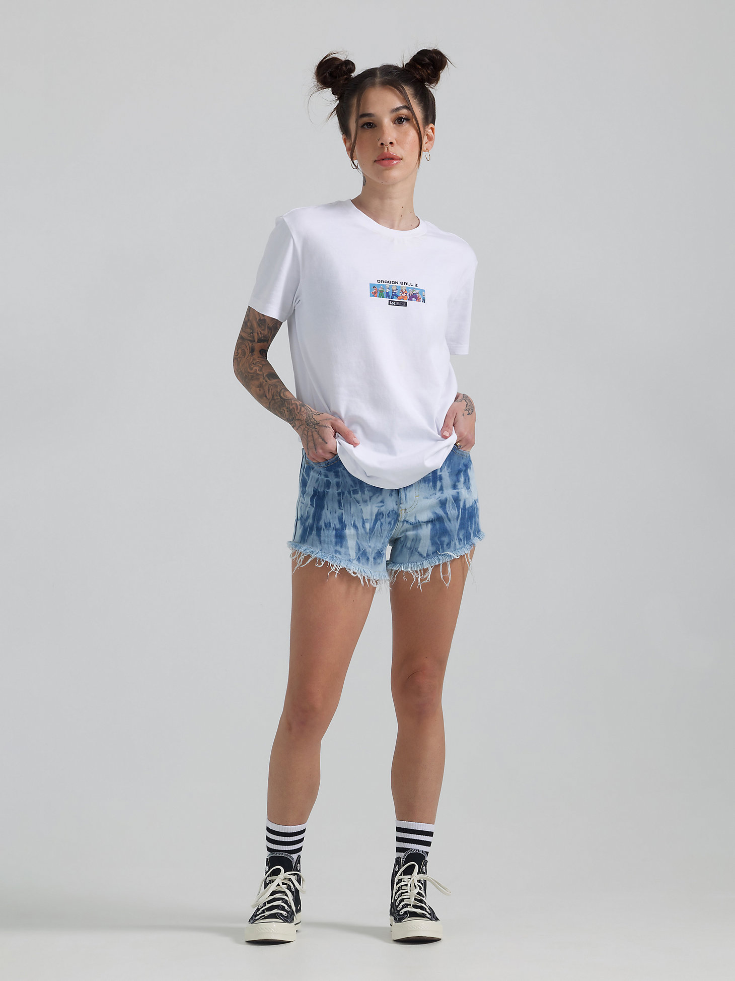 Unisex Lee and Dragon Ball Z Usual Suspects Tee in White alternative view 2