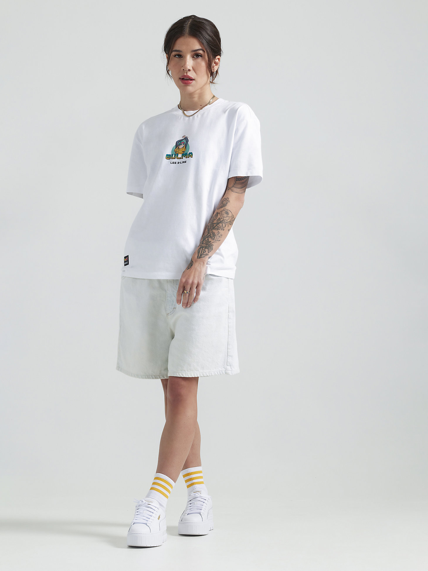 Women's Lee and Dragon Ball Z Bulma Graphic Tee in White alternative view 1