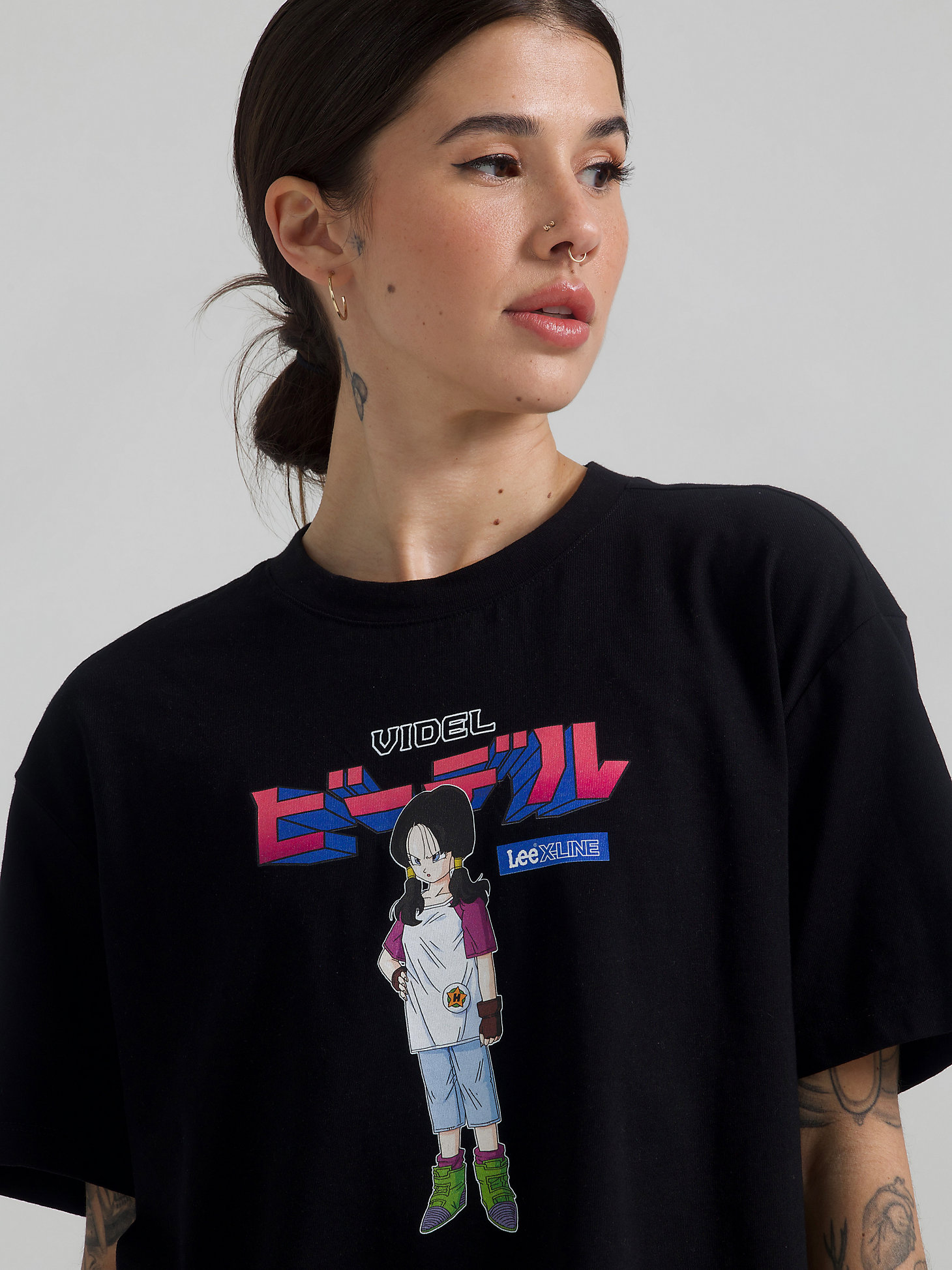 Women's Lee and Dragon Ball Z Videl Graphic Tee in Black alternative view 1
