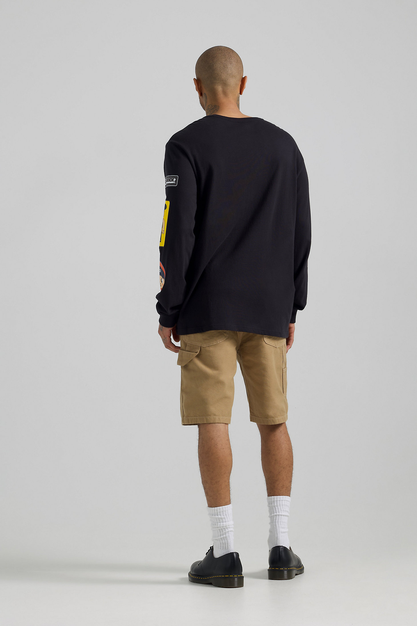 Men’s Lee x BE@RBRICK Relaxed Fit Long Sleeve Tee in Washed Black alternative view 3