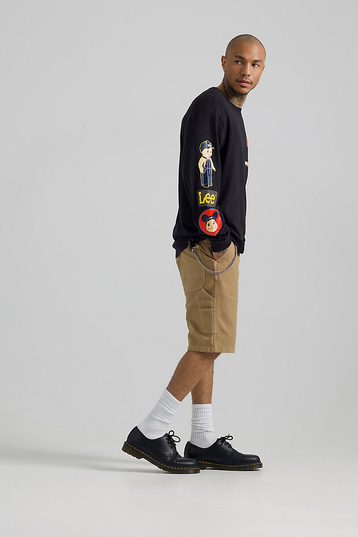 Men’s Lee x BE@RBRICK Relaxed Fit Long Sleeve Tee in Washed Black alternative view 4