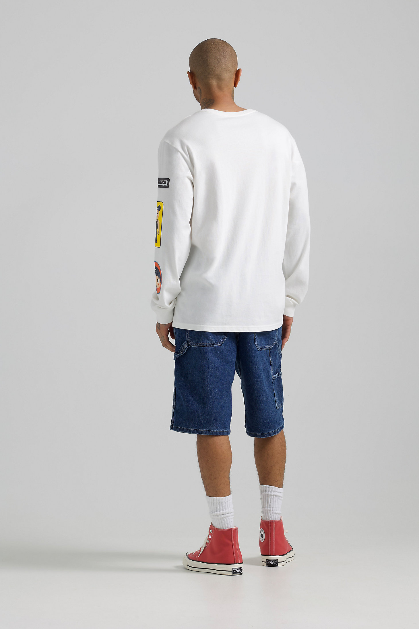 Men’s Lee x BE@RBRICK Relaxed Fit Long Sleeve Tee in Marshmallow alternative view 3