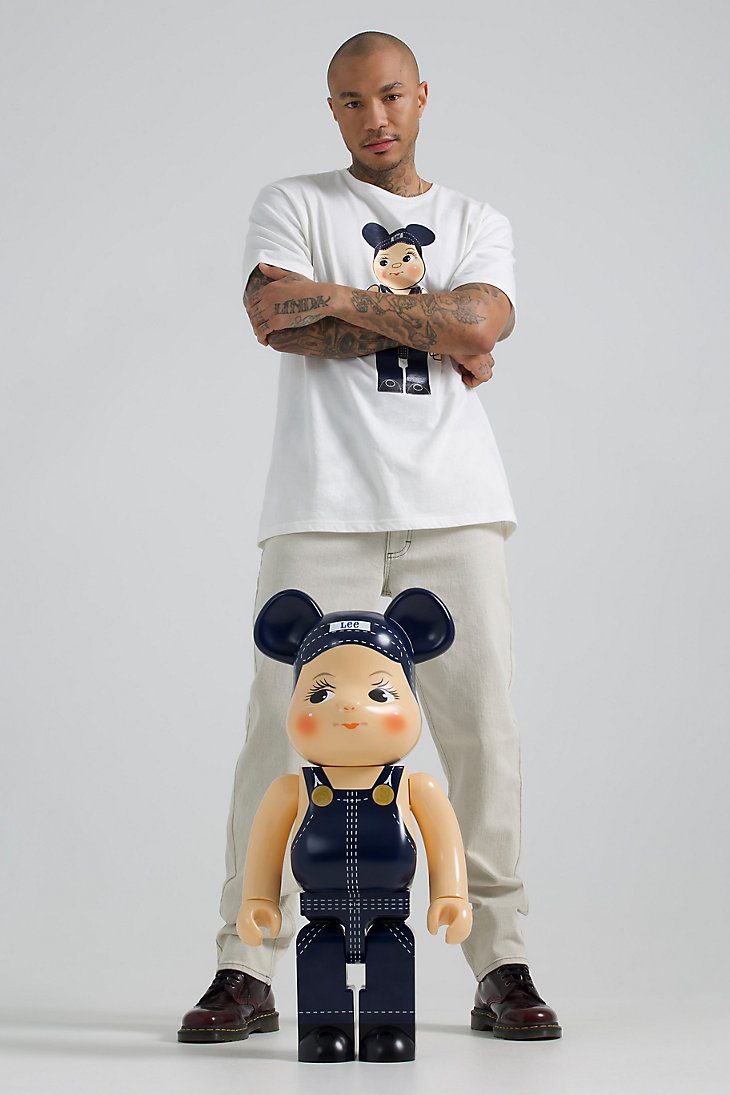 Men's Lee x BE@RBRICK Buddy Lee Relaxed Fit Tee in Marshmallow alternative view