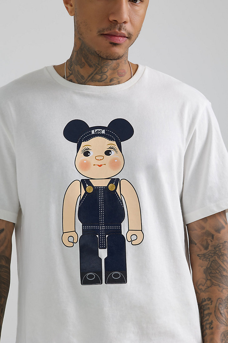 Men's Lee x BE@RBRICK Buddy Lee Relaxed Fit Tee in Marshmallow alternative view 2