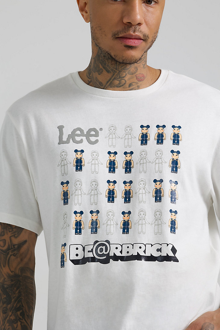 Men's Lee x BE@RBRICK Buddy Lee Line Up Relaxed Fit Tee in Marshmallow alternative view 2