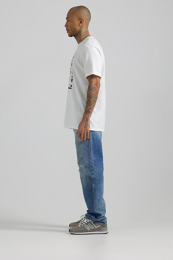 Men's Lee x BE@RBRICK Buddy Lee Line Up Relaxed Fit Tee in Marshmallow alternative view 4