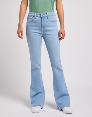 Damen Bootcut Jeans Hose Schlaghose Denim Stretch Gürtel