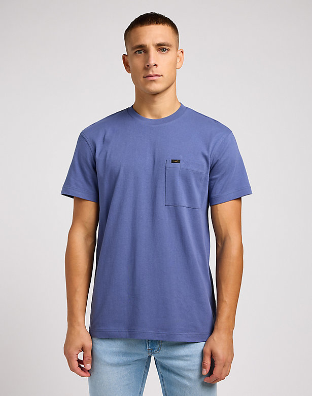 Relaxed Pocket Tee in Surf Blue