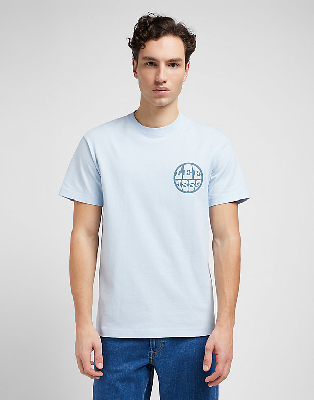 Short Sleeve Relaxed Tee in Light Blue