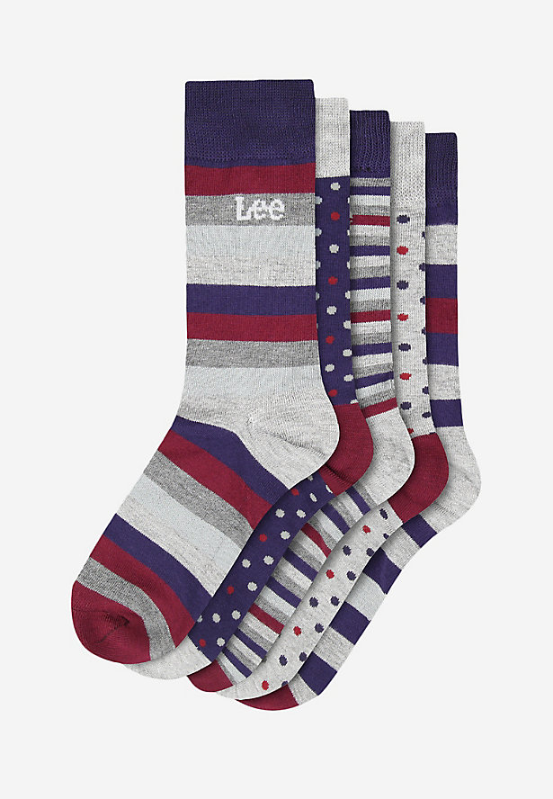 5-Pack Gift Socks in Marl, Violet, Olive & Blue