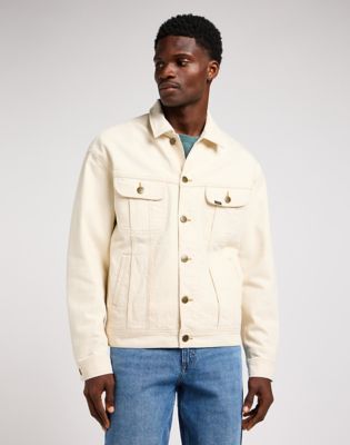 Mens beige denim outlet jacket