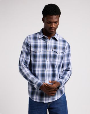 Regular Western Shirt in Drama Blue